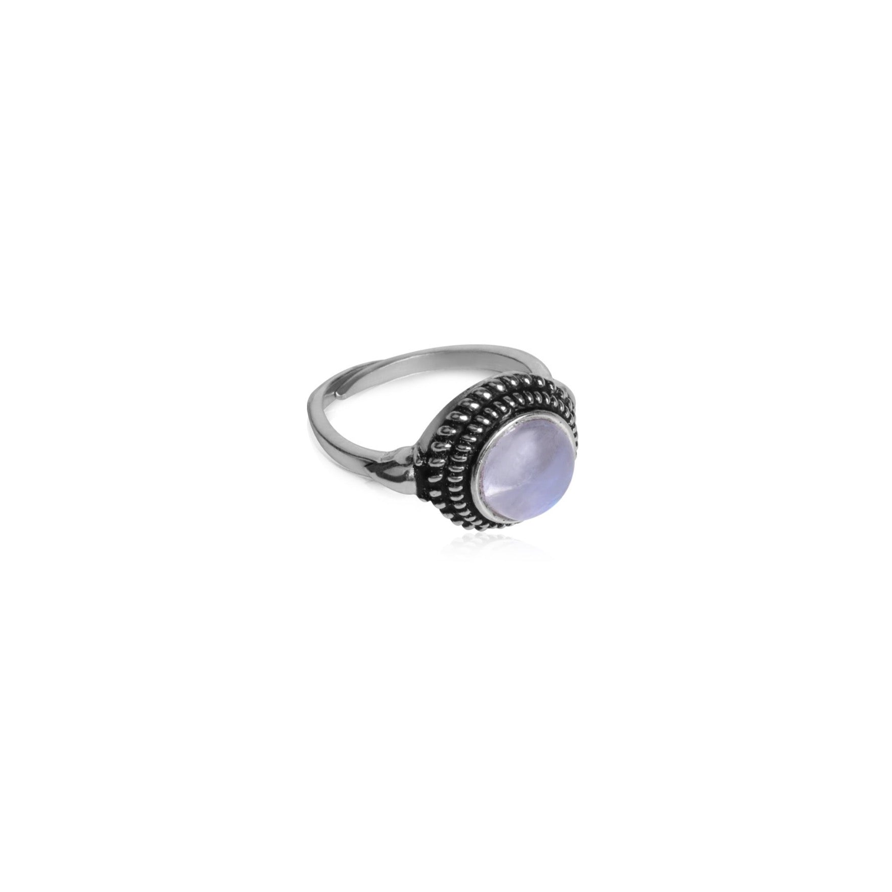Oxidised silver moonstone ring - Image 3