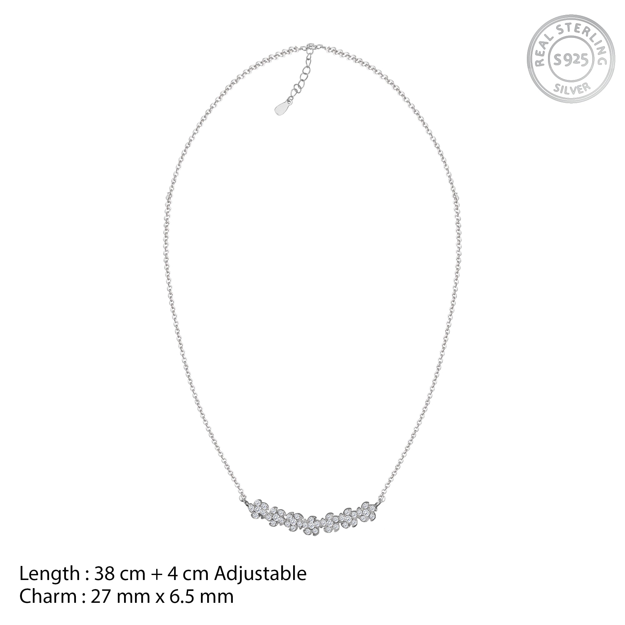 Silver blooming flower necklace - Image 2