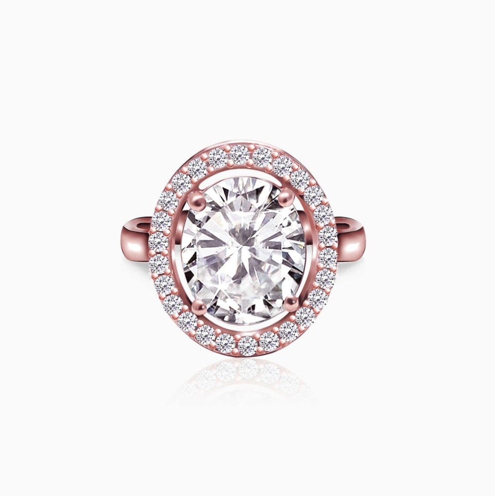 Rose gold solitaire ring