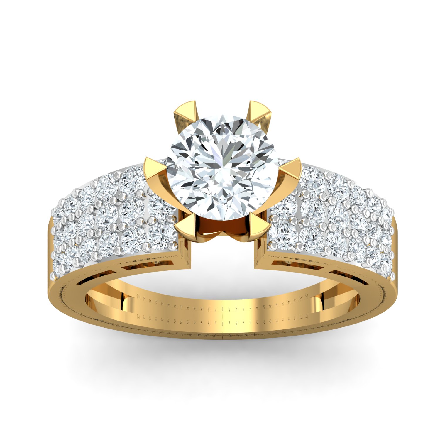 18K Gold Solitiare Stone Ring