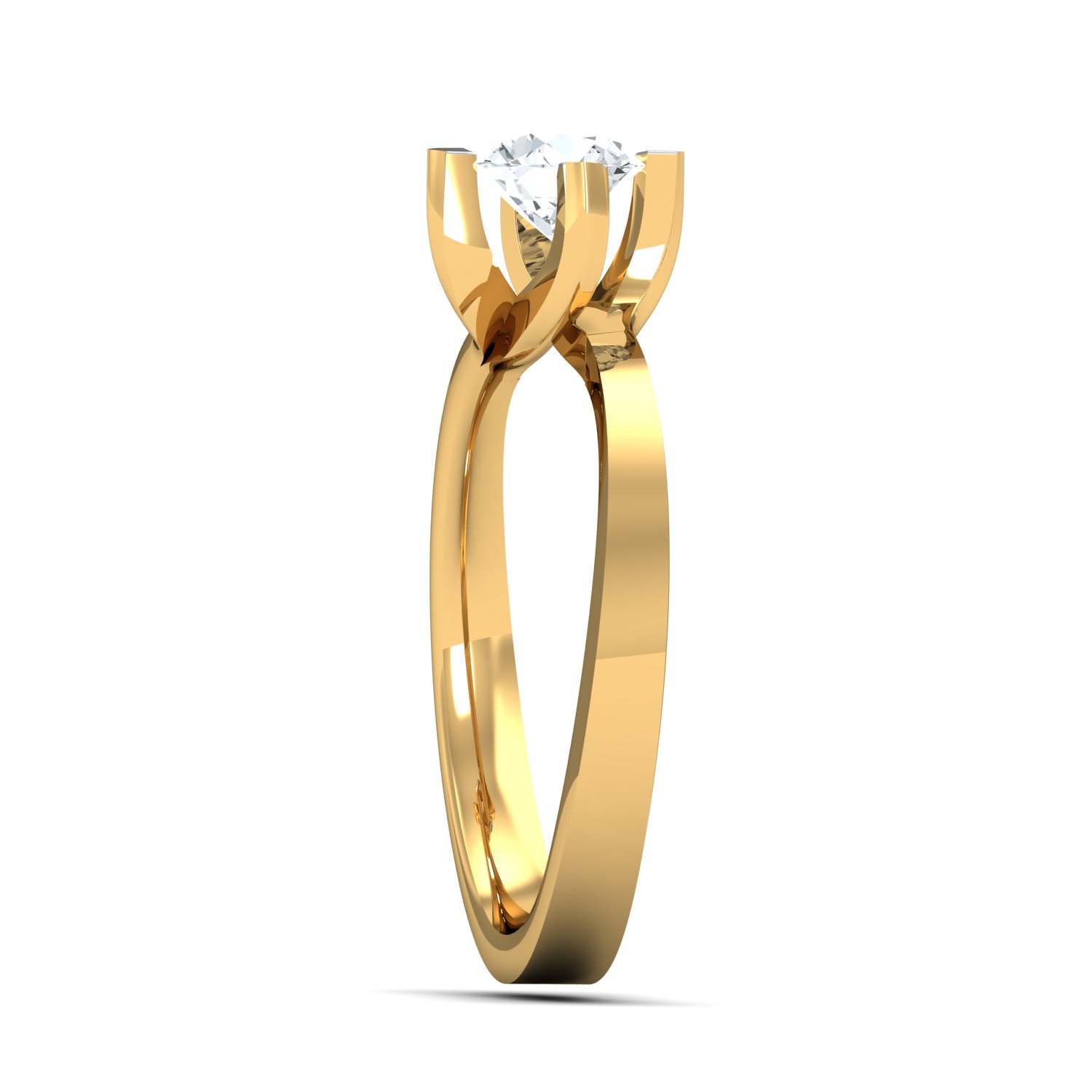 18K Gold Single Stone Diamond Ring - Image 4