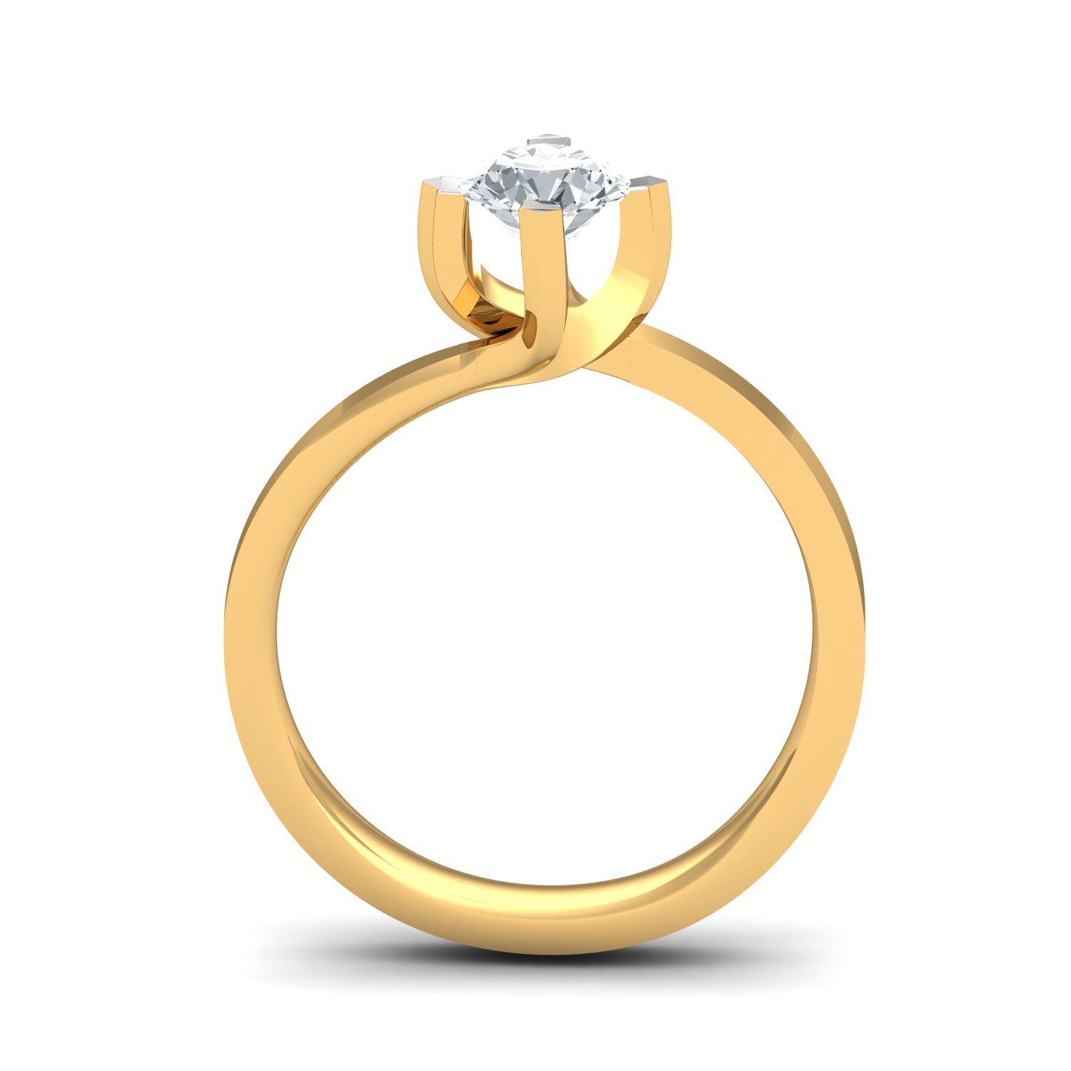 18K Gold Single Stone Diamond Ring - Image 3