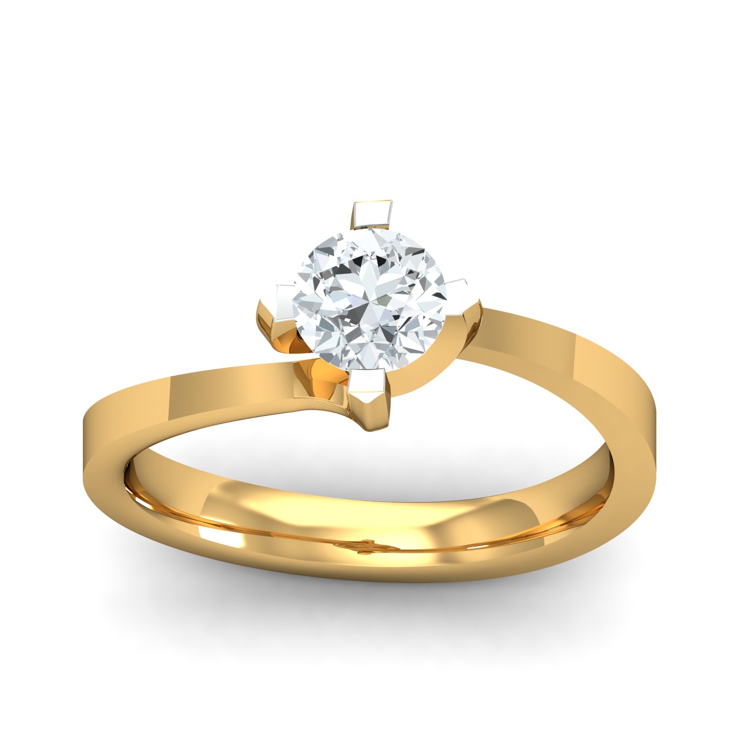 18K Gold Single Stone Diamond Ring - Image 2