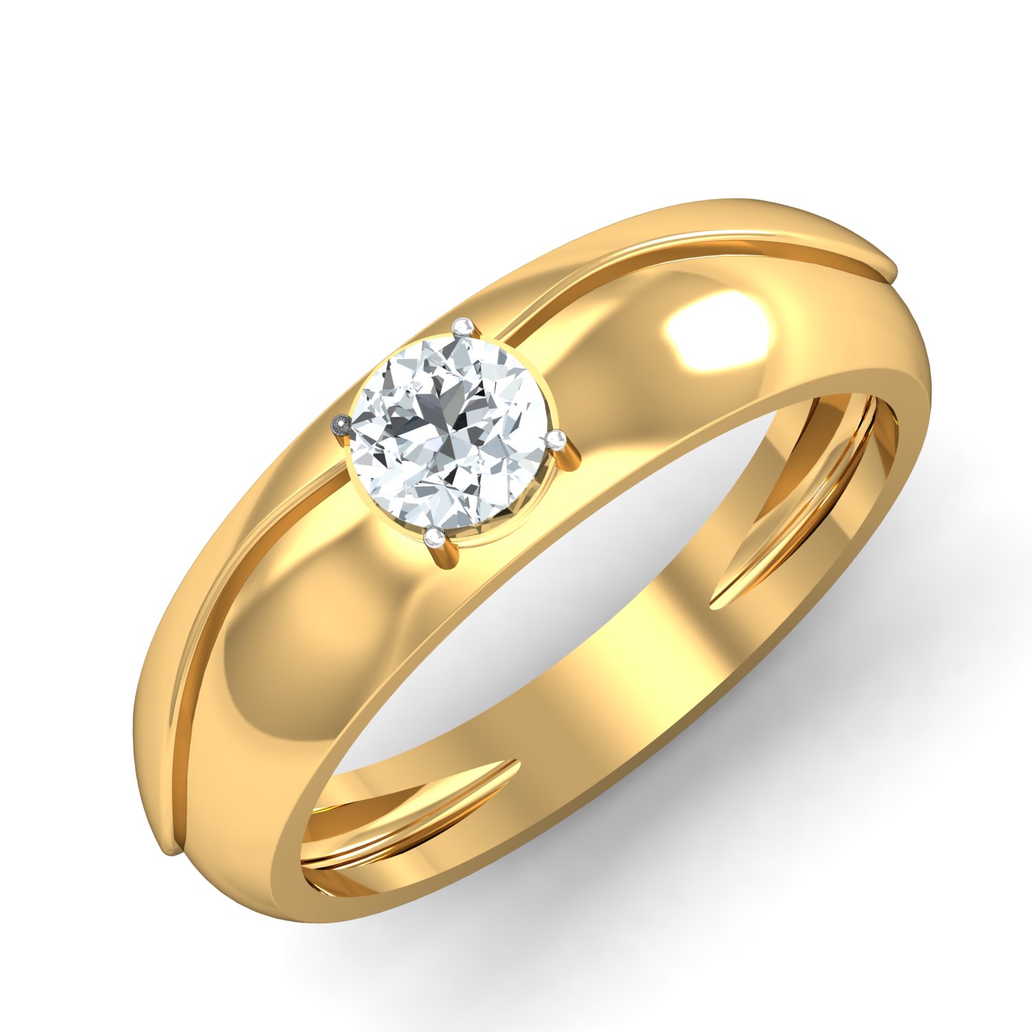 18K Gold Diamond Ring For Daily Wear