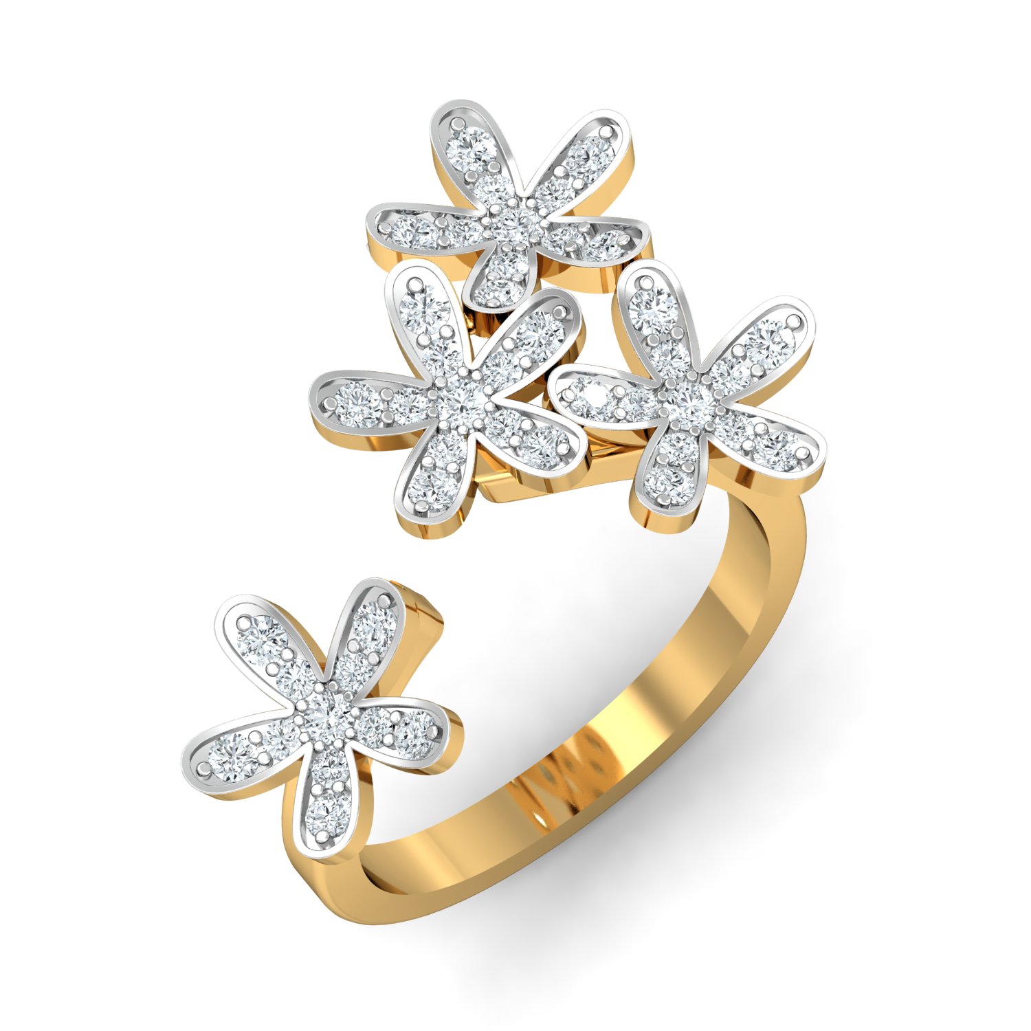 18K Gold Flower Design Ring