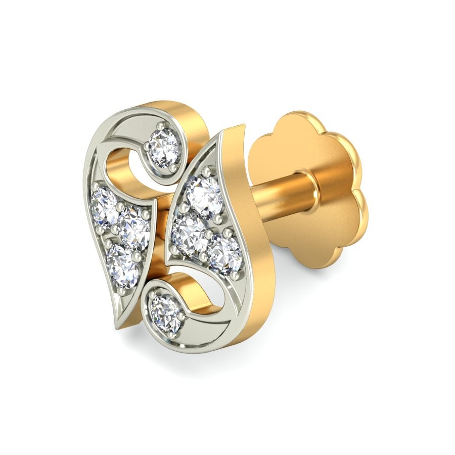 18K Gold Classy Diamond Nosepin BNP021 - Image 3