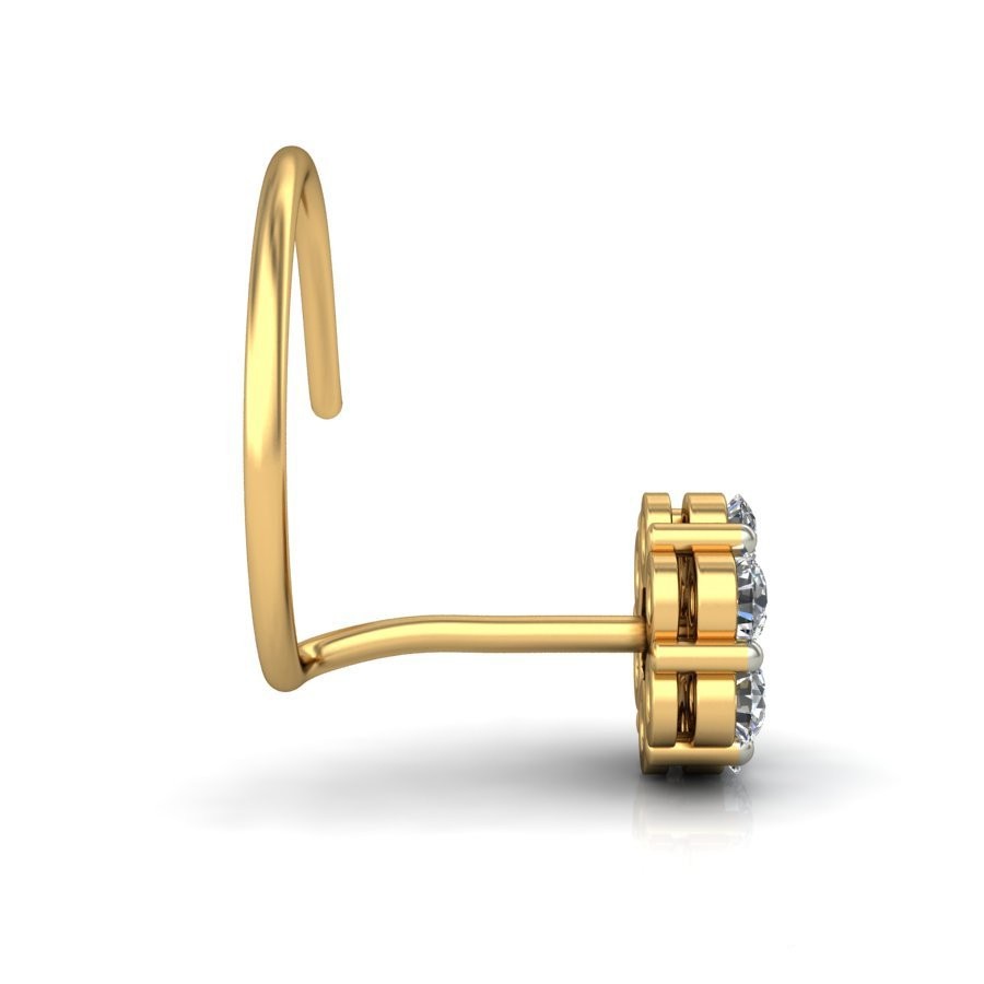 18K Gold Pretty Diamond Nosepin BNP018 - Image 4
