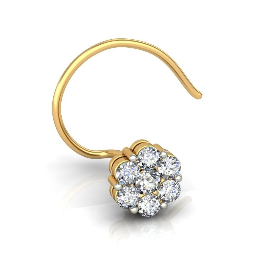 18K Gold Pretty Diamond Nosepin BNP018 - Image 2