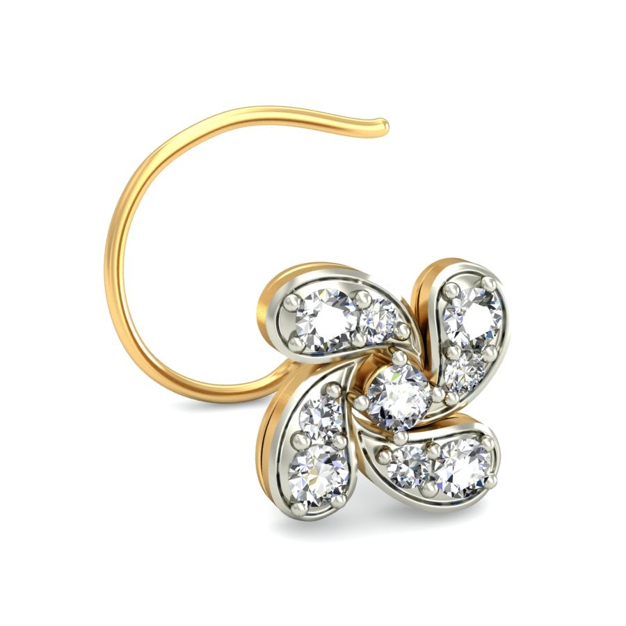 18K Gold Elegant Diamond Nosepin BNP012 - Image 4