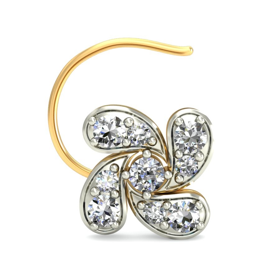 18K Gold Elegant Diamond Nosepin BNP012