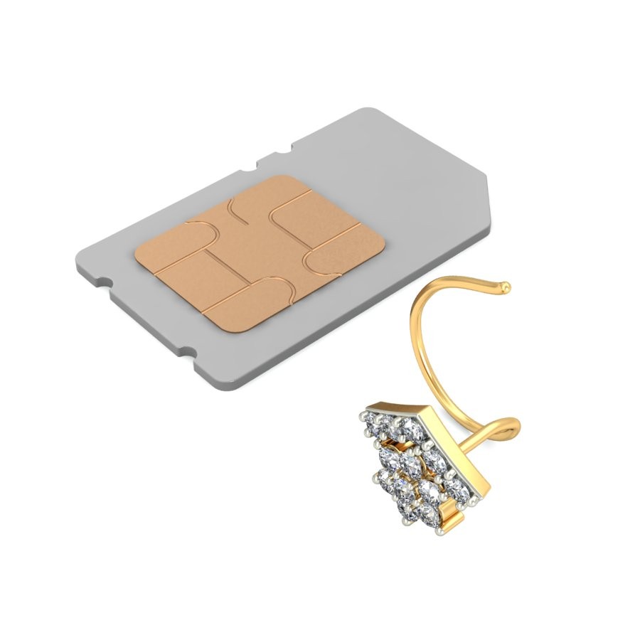 18K Gold Delicate Diamond Nosepin BNP011 - Image 2