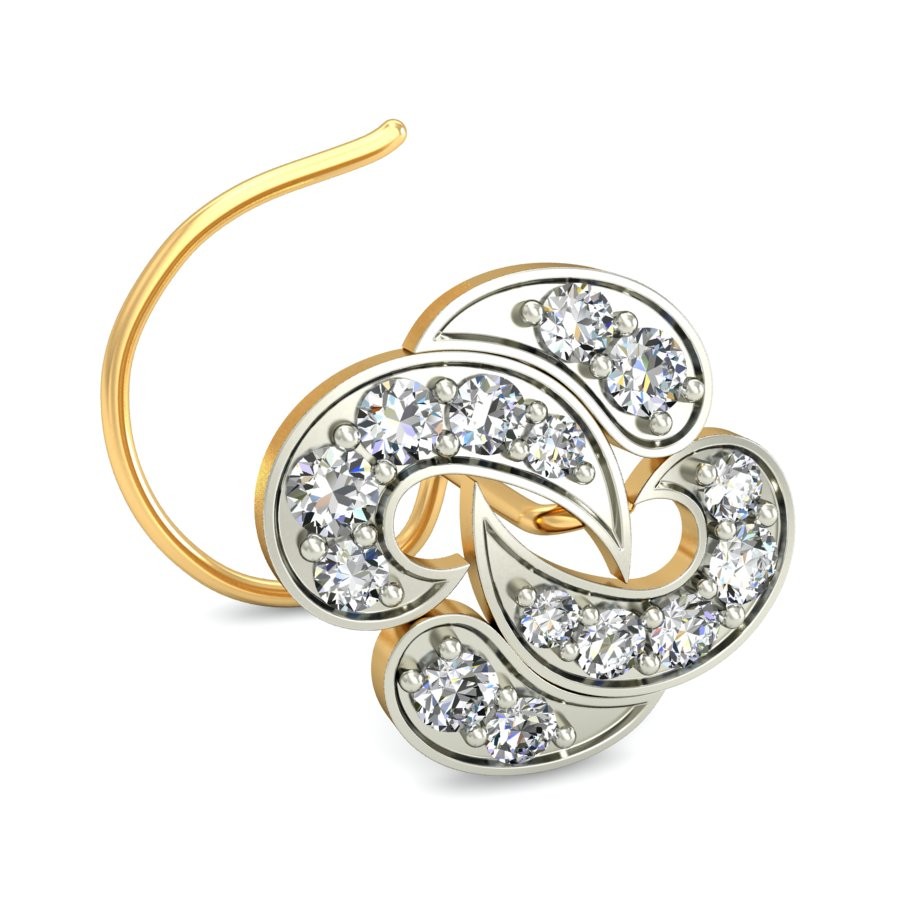 18K Gold Unique Diamond Nosepin BNP009 - Image 2