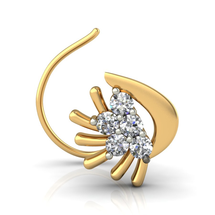 18K Gold Stylish Diamond Nosepin BNP003
