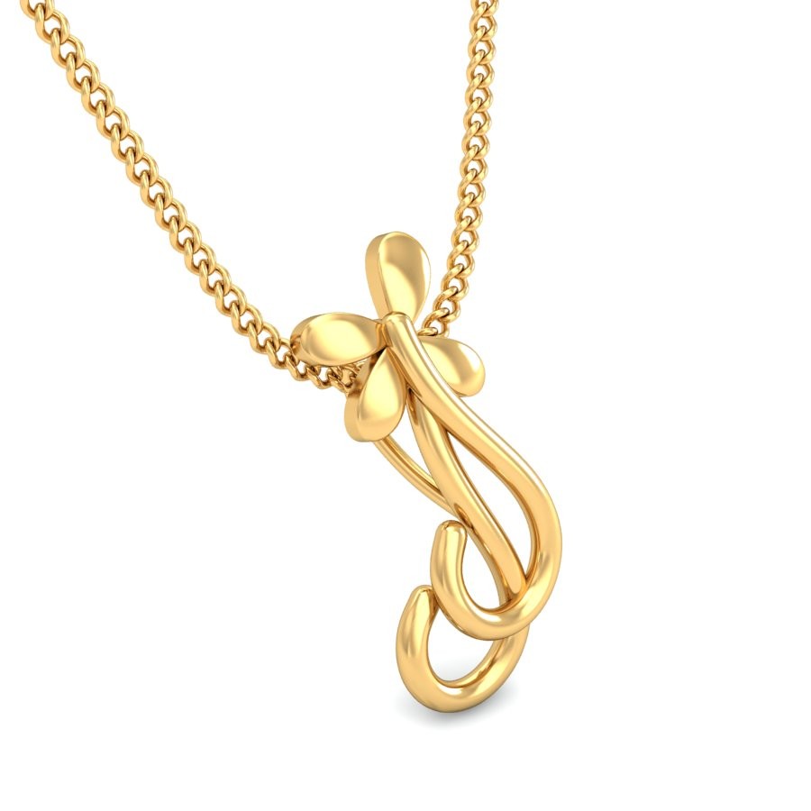 916 Gold Floral Pendant BPDP049 - Image 4