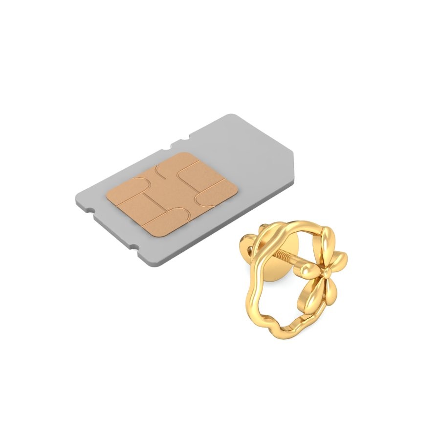916 Gold Modern Earring BERP050 - Image 5