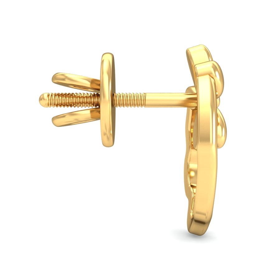 916 Gold Modern Earring BERP050 - Image 3