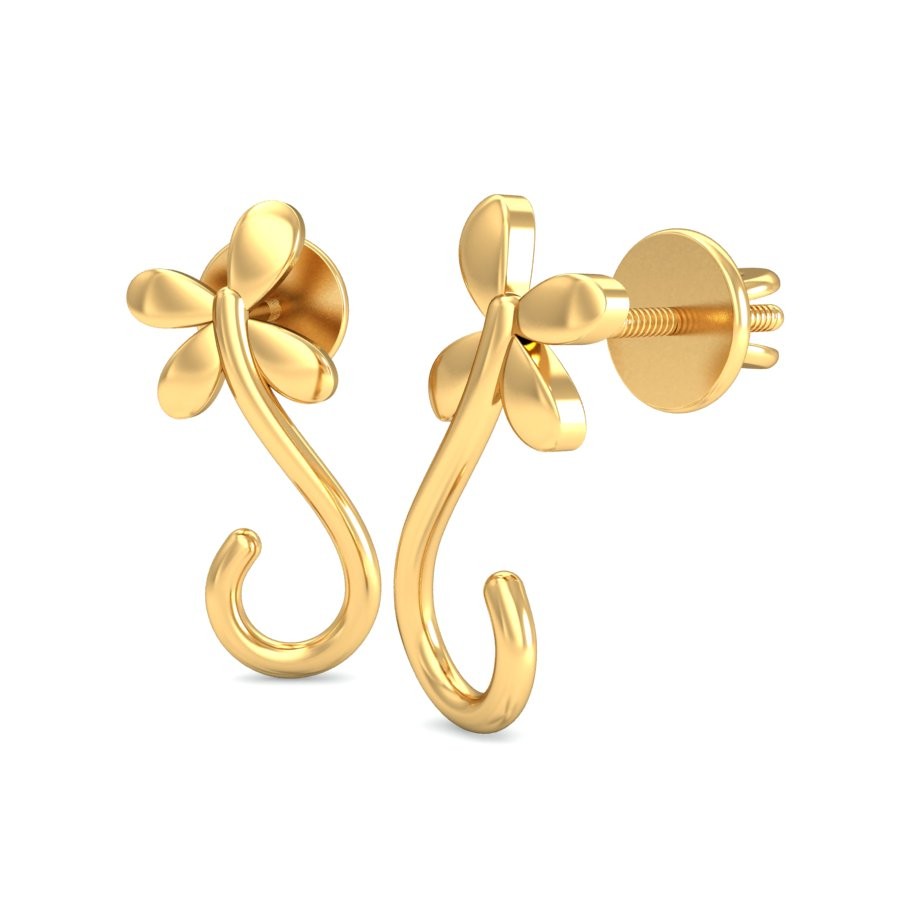 916 Gold Trending Earring BERP049 - Image 4