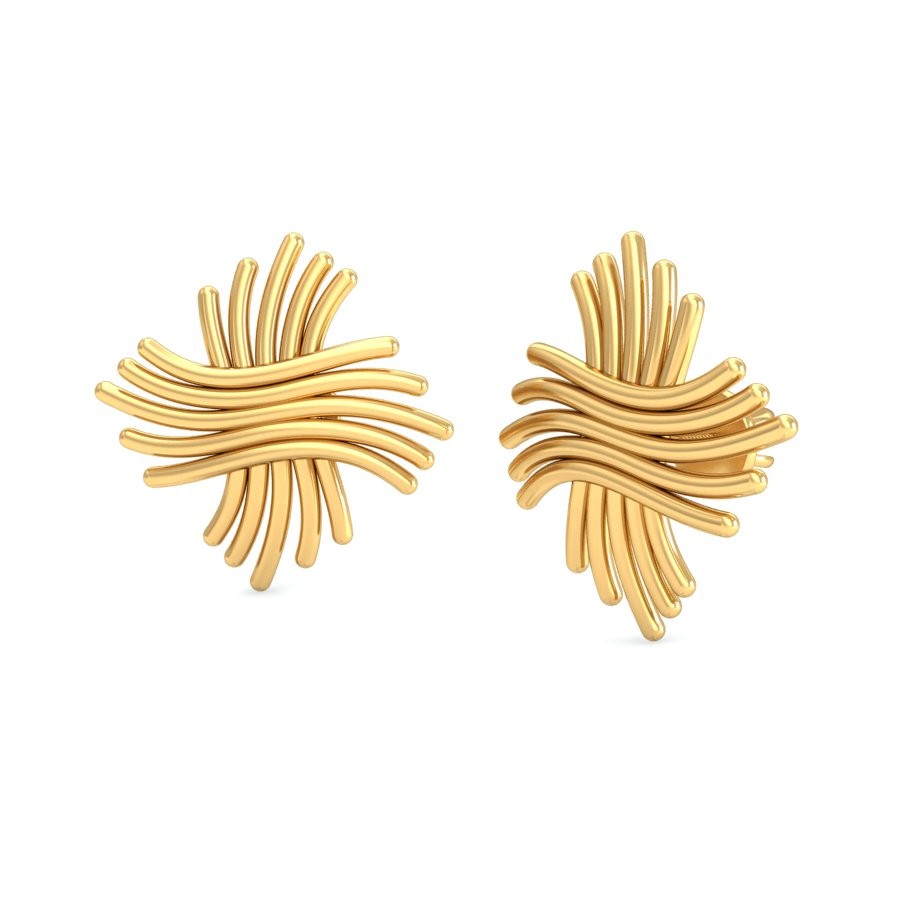 916 Gold Elegant Earring BERP045 - Image 4