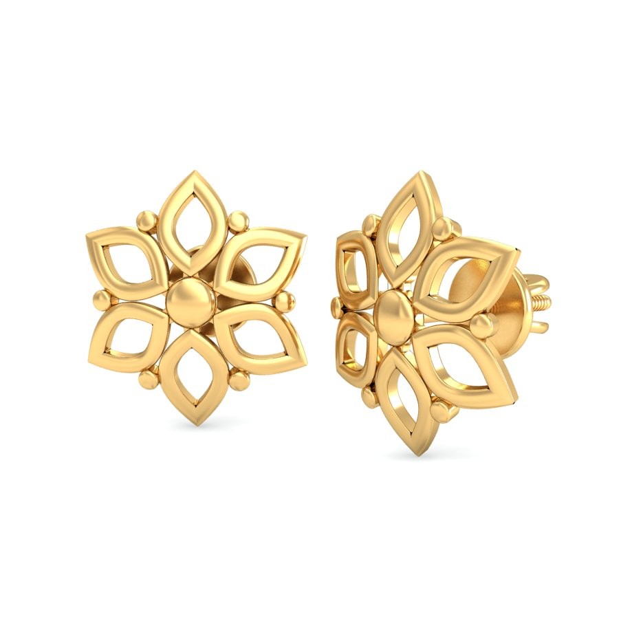 916 Gold Fine Design Earring BERP030 - Image 4