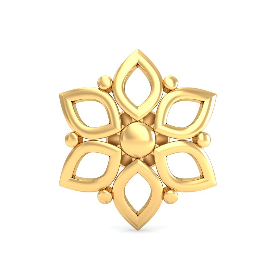 916 Gold Fine Design Earring BERP030 - Image 2