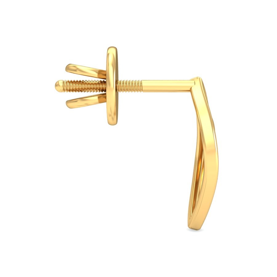 916 Gold Classic Earring BERP027 - Image 3