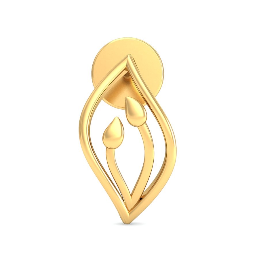 916 Gold Classic Earring BERP027 - Image 2