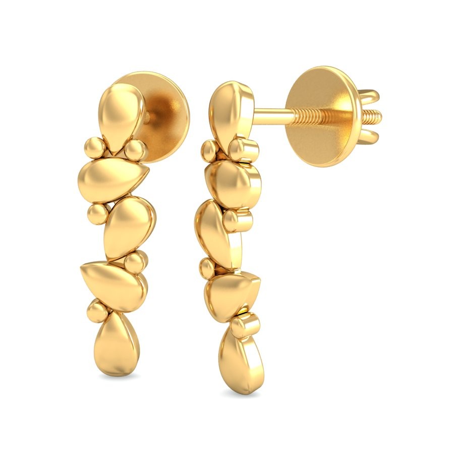 916 Gold Designer Earring BERP026 - Image 4