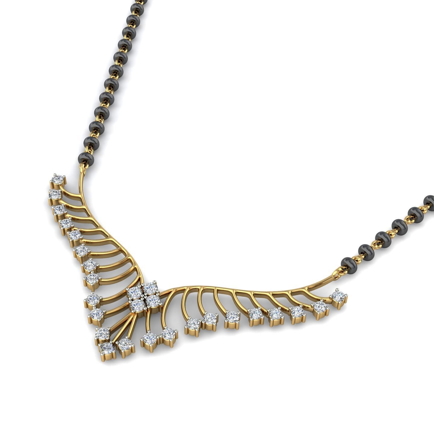 18K Gold Charm Mangalsutra BMS007 - Image 4