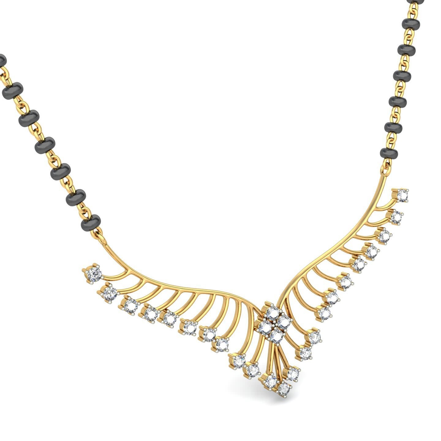 18K Gold Charm Mangalsutra BMS007 - Image 3