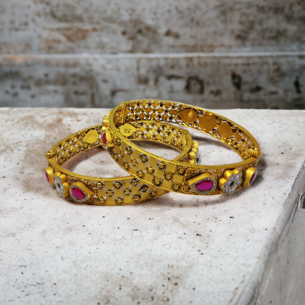 916 Gold Antique Bangles