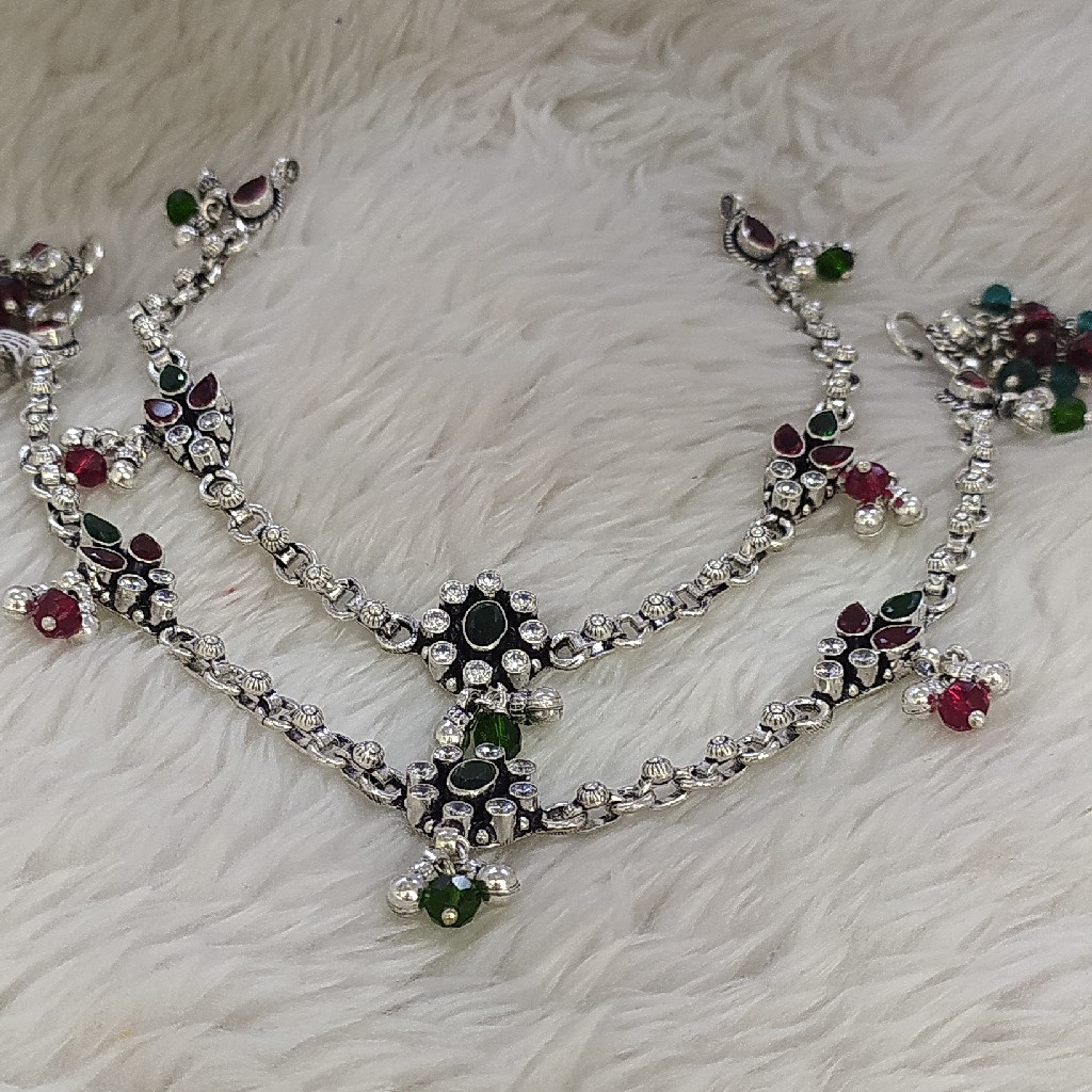 silver Antic payal