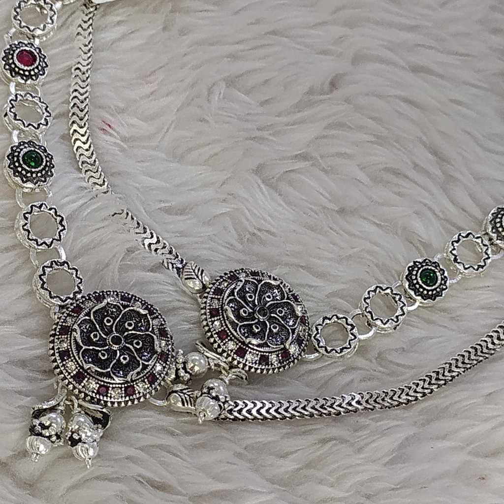 silver Antic payal