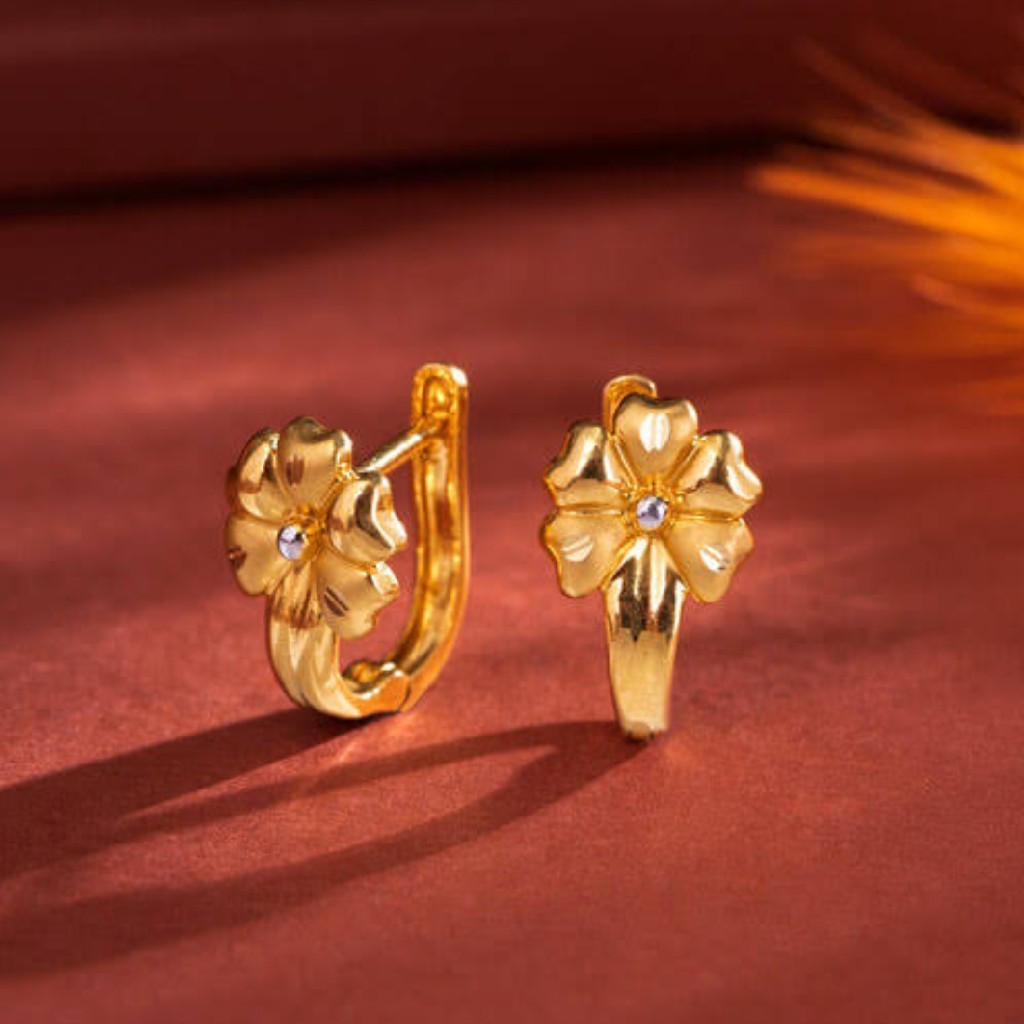 22k Gold plain earrings