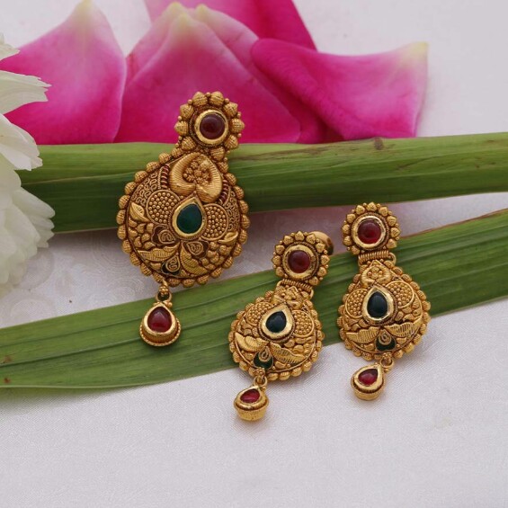 22k jadtar pendant set