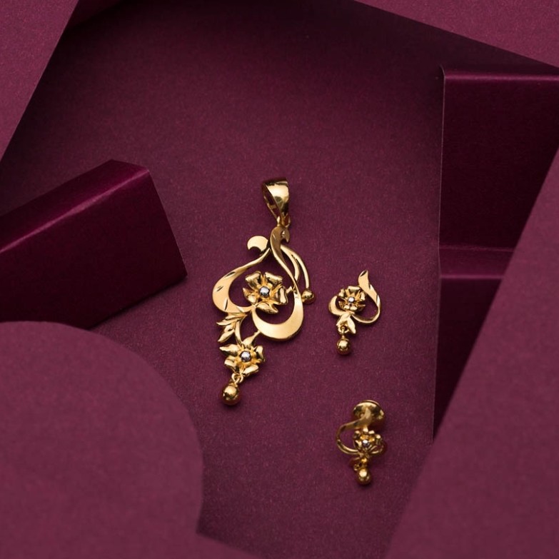 22k casting pendants plain Gold jewellery for women