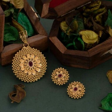 22k Jadtar Pendant Set Antique