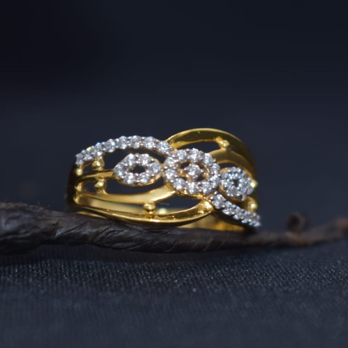22KT Gold CZ Fancy Ring For Women MK-R15