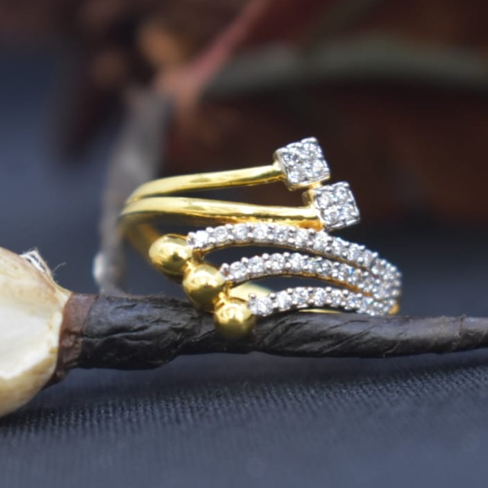 916 Gold CZ Rings For Wedding MK-R11