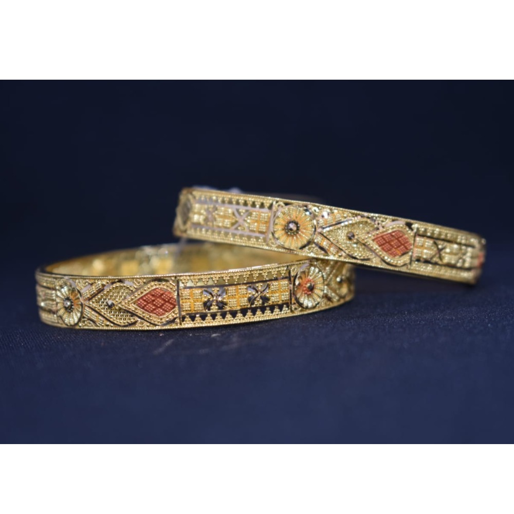 916 Gold Calcutti Design Bangles MK-B04