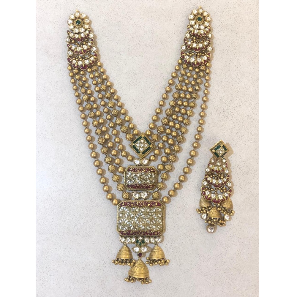 916 Gold Traditional Necklace Set From Rajkot