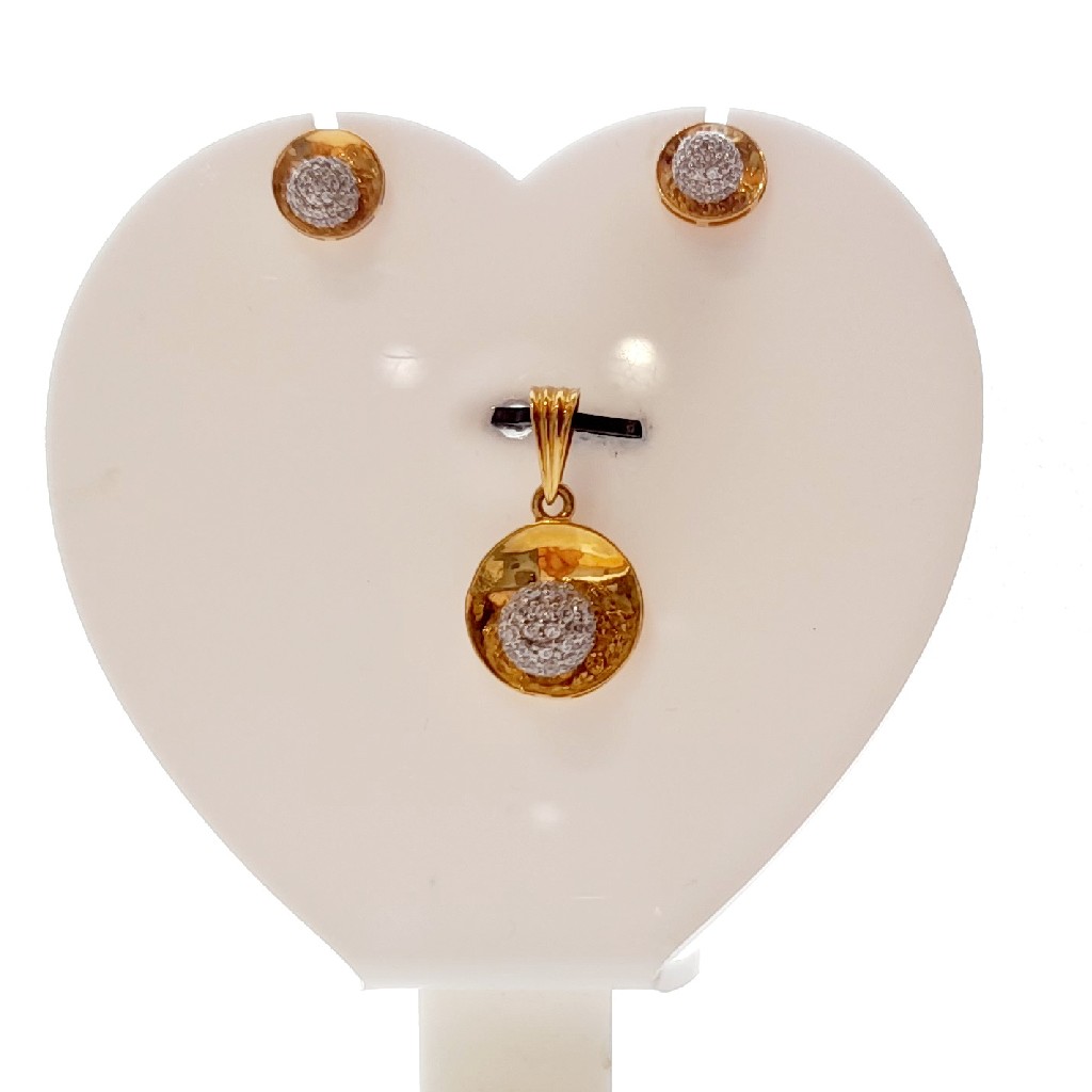 22 Crt Hallmark Fancy Rava Pendelset
