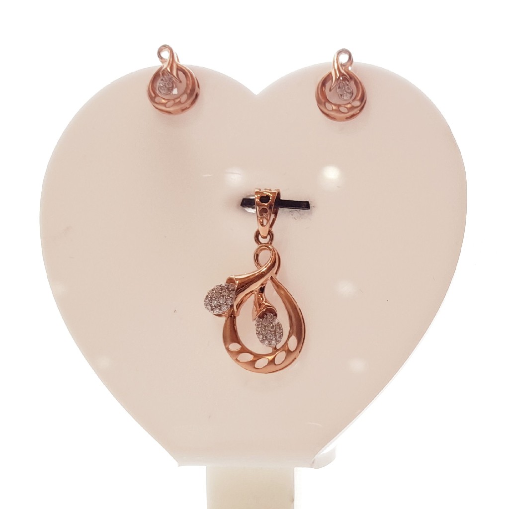 18 Krt Hallmark Rose Gold flowerPendelset