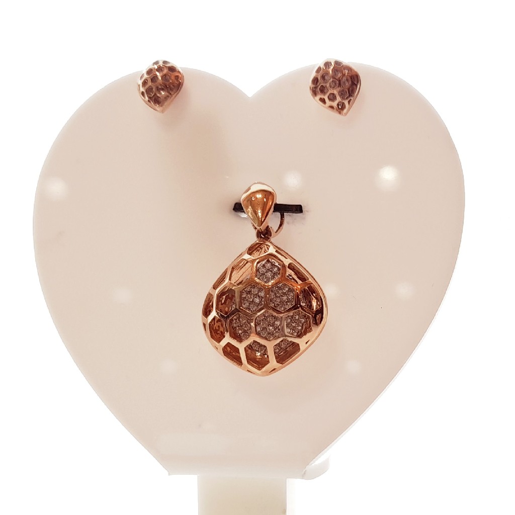 18 Krt Hallmark Rose Gold flower Pendelset