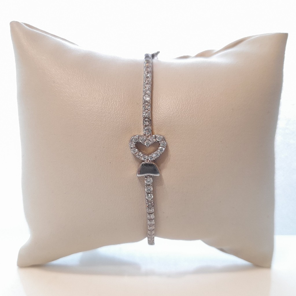 92.5 Sterling Silver Heart Bracelet