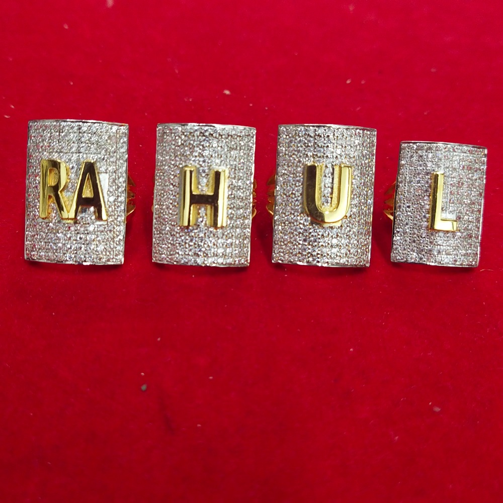 Gold Alphabet Ring Men's sO-R001