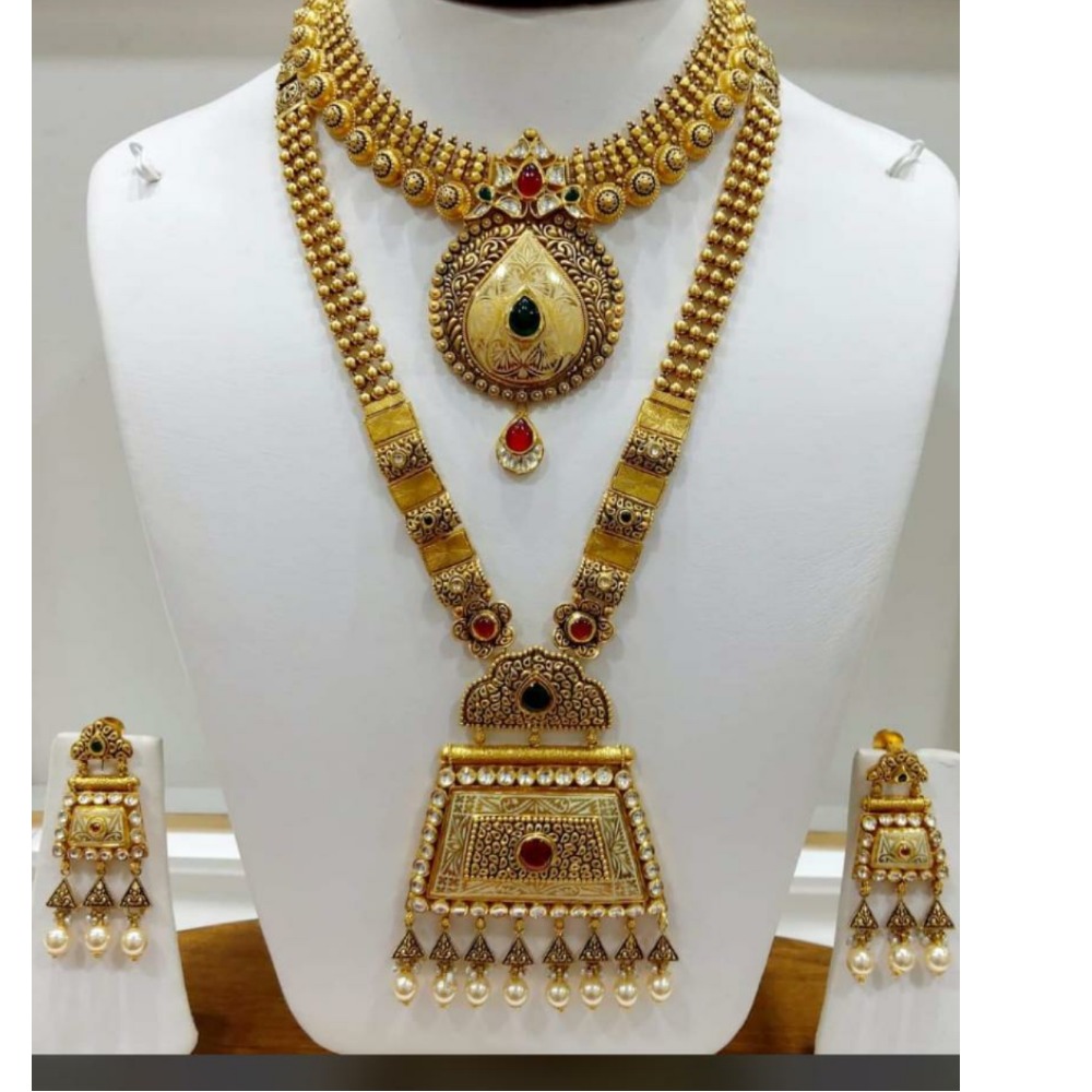 916 Gold Bridal Necklace Set GJ-666