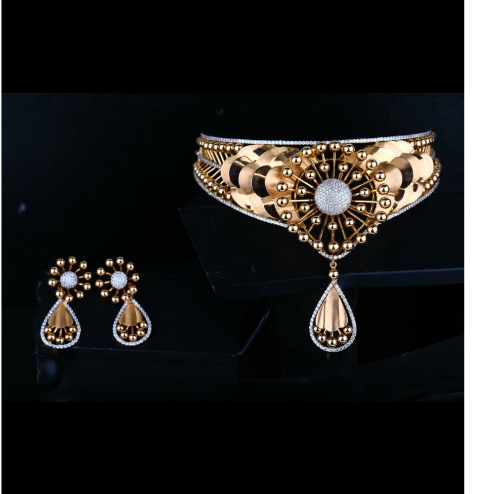 916 Gold Stylish Necklace Set GJ-878