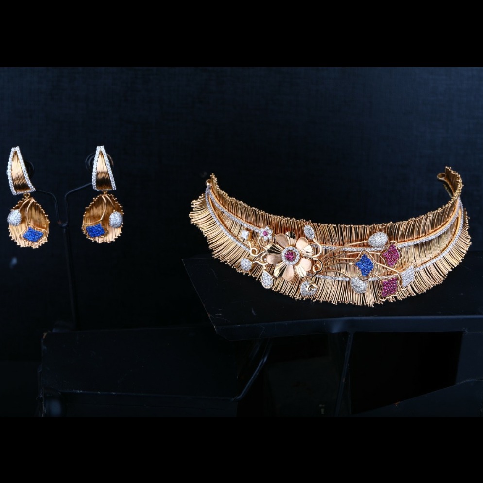 916 Gold Stylish Necklace Set GJ-808