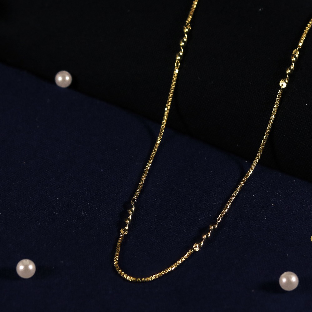 916 gold cz light weight design chain