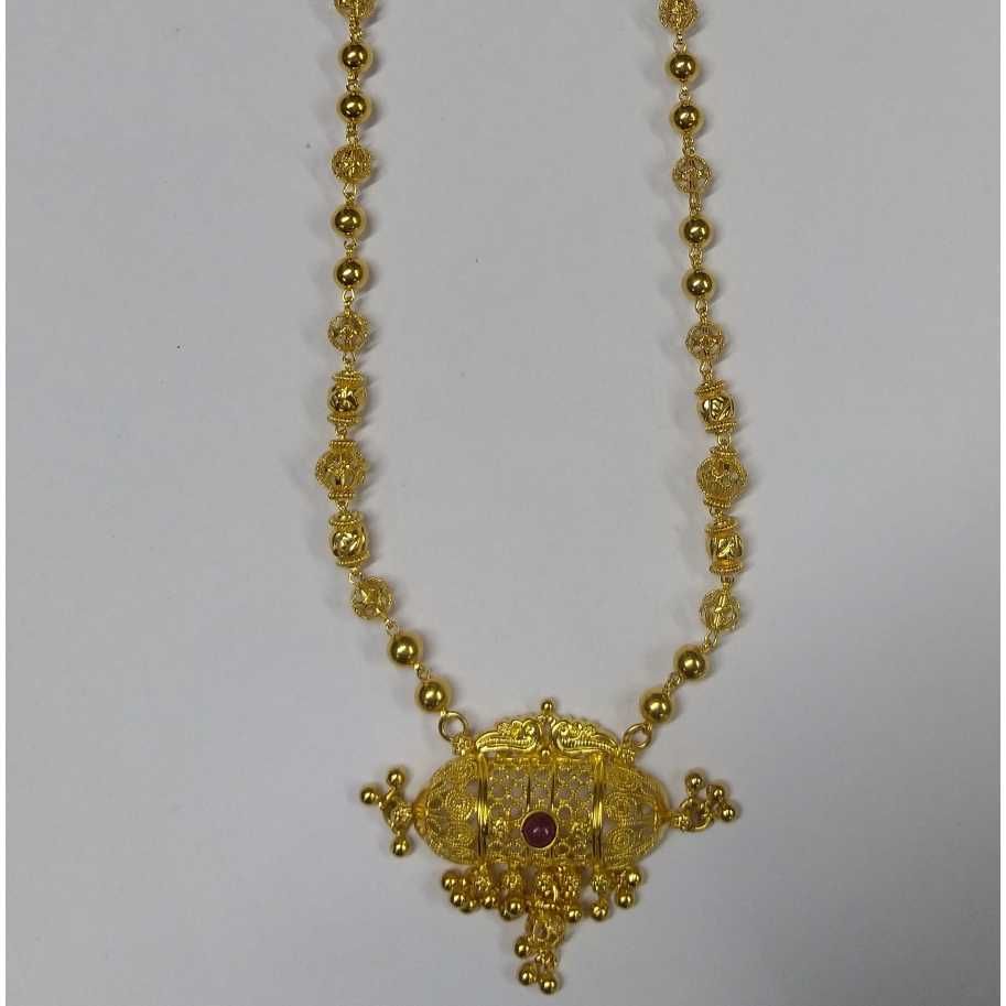 916 Gold Fancy Coller Dodi Pendant Set Akm-ps-181 - Image 2